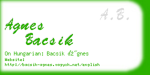 agnes bacsik business card